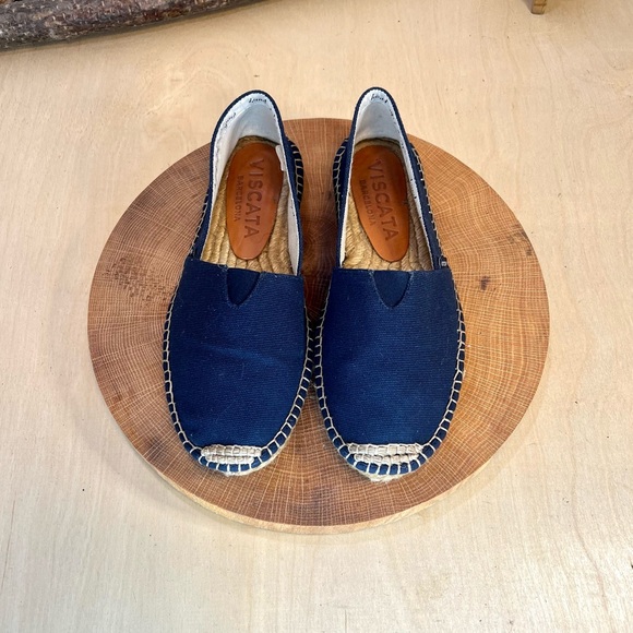 Viscata Shoes - Viscata | Barceloneta Canvas Espadrille Flats in Navy Size 38/7